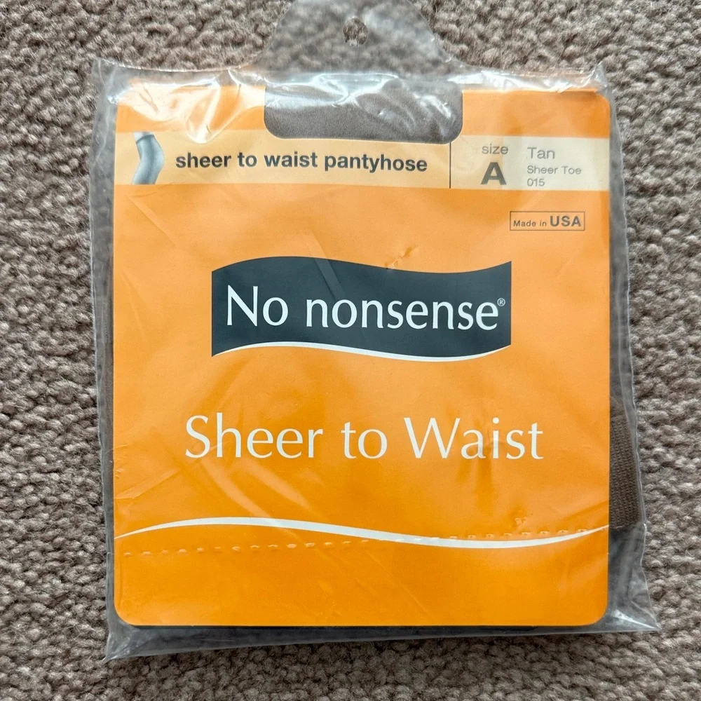 No Nonsense Tan Sheer to Waist Pantyhose Size A Tan Sheer Toe